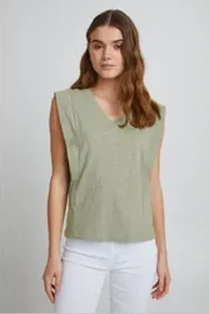 B YOUNG Shirttop BYTELLA V NECK TSHIRT -20811283 grün XL