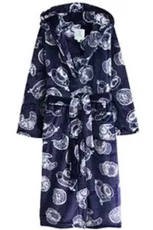 Next Damenbademantel Morgenmantel, Polyester blau XL