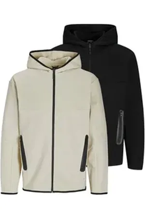 JACK & JONES Hoodie 2er Pack Fusion (Spar-Set, 2-tlg) Sweatjacke / Hoodie - Atmungsaktiv - Locker geschnitten beige|bunt|schwarz XXL