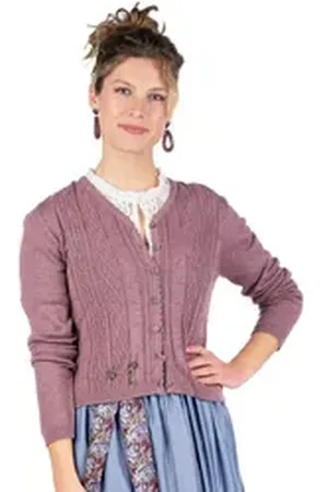 SPIETH & WENSKY Trachtenstrickjacke Trachten Strickjacke - FÜGEN - rosa rosa XL