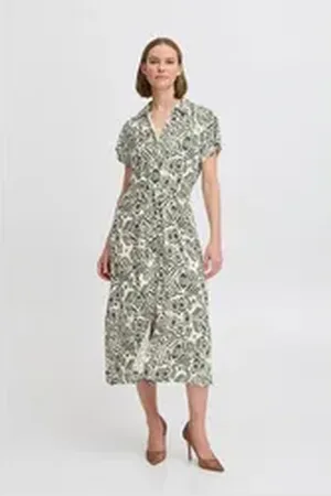B YOUNG Midikleid BYMMMJOELLA modisches Kleid mit Bindeband grün 44