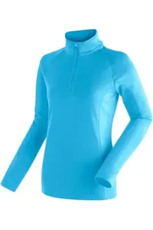 Maier Sports Fleecepullover Eva Damen Fleece, funktioneller Midlayer, Half-Zip, Regular Fit blau 42