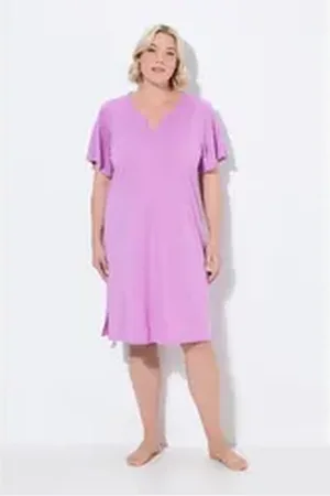 Ulla Popken Bigshirt Bigshirts 2er-Pack Papagei Tunika-Ausschnitt rosa 54/56