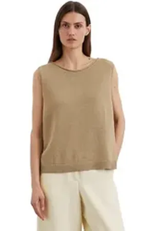Marc O’ Polo Strickpullover aus Leinen-Mix braun L