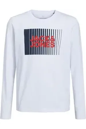 JACK & JONES Langarmshirt JJECORP (1-tlg) rot|weiß 152