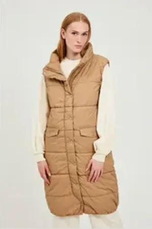B YOUNG Longweste BYBOMINA WAISTCOAT 2 - 20810086 Modische Longweste mit Steppung braun 40