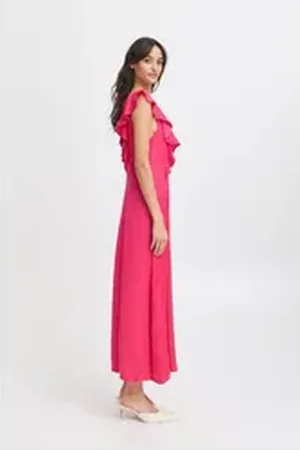 B YOUNG Midikleid BYHINALA Elegantes Kleid rot 34