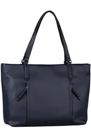 TOM TAILOR Shopper Beca, aus hochwertigem Kunstleder mit funktionalen Details blau
