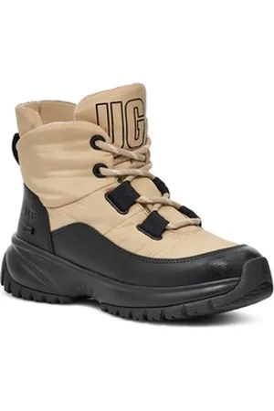 UGG UGG Winterstiefel YOSE PUFFER LACE Snowboots, Winterstiefel, Schnürboots, Trekkingschuh mit Schnürung beige|schwarz 39 EU