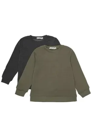 Minymo Rundhalspullover MISweatshirt Boys (2-pack) - 6057 (2er-Pack) Klassisches Sweatshirt grün 110