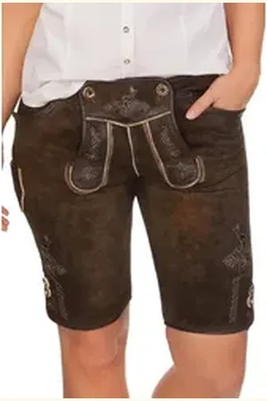 Mark Maddox Lederhose Trachtenlederhose Damen - GERTRUD - ebenholz 36