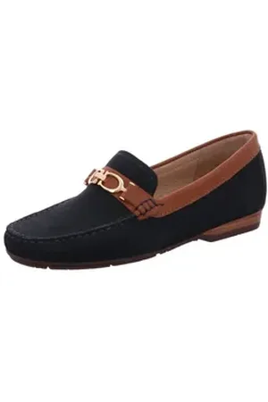 "By Wirth" Lavender elba blue/cognac Slipper blau