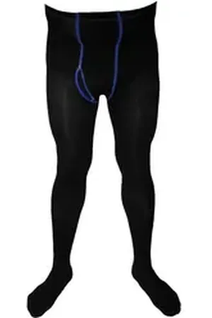WERI SPEZIALS Strumpfhersteller GmbH Strickstrumpfhose Herrenstrumpfhosen >>Bunte Naht<< mit Baumwolle hautfreundlich blau 50-52