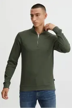 Casual Friday Troyer Sebastian waffle halfzip sweatshirt 20504420 grün L