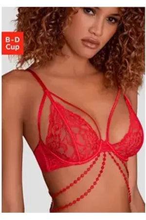 Jette Joop Bügel-BH mit aufregender Bänder-Optik, sexy Dessous, Reizwäsche rot 85