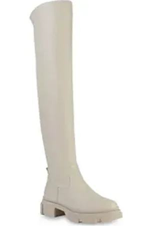 VAN HILL 837935 Overkneestiefel Schuhe beige 40 EU