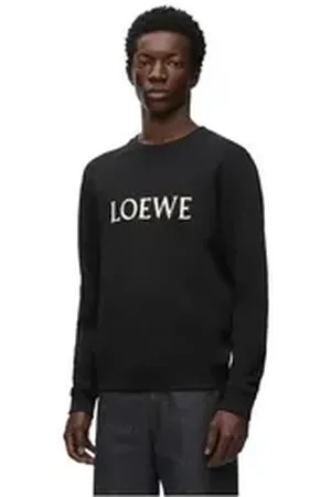 Loewe Rundhalspullover Baumwoll Sweater Schwarz Herren schwarz XL