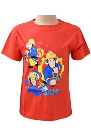 Feuerwehrmann SAM T-Shirt Jungen Kurzarmshirt Größe 92-116 cm blau|rot 110 cm