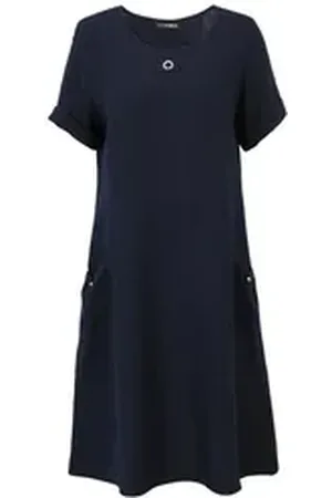 Doris Streich A-Linien-Kleid (1-tlg) aus Leinen mit Halbarm 52