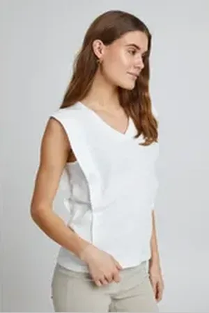 B YOUNG Shirttop BYTELLA V NECK TSHIRT -20811283 weiß XL