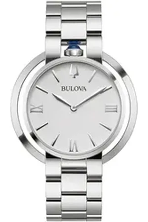 BULOVA Quarzuhr Rubaiyat 96L306, Armbanduhr, Damen, Edelstahl, Saphirglas, Cabochon auf der Krone silberfarben