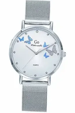 GO Girl Only Quarzuhr Damen Uhr Edelstahlarmband, (Analoguhr), Damenuhr Edelstahlarmband silber, rund, mittel (ca. 34mm) silberfarben