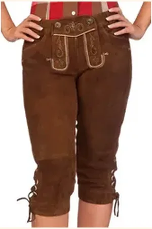 SPIETH & WENSKY Lederhose Trachtenlederhose Damen - ZITRONE - braun braun 34