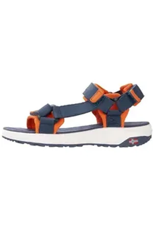TROLLKIDS Lysefjord Outdoorsandale Gepolsterten Klett-Riemen an Ferse, Spann und Vorderfuß blau|orange 39 EU