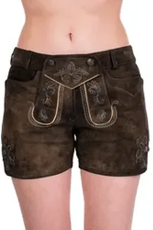 SPIETH & WENSKY Lederhose Trachtenlederhose Damen - PERGA - vulkan/natur 36