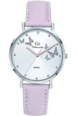 GO Girl Only Quarzuhr Leder Damen Uhr Analog, (Analoguhr), Damenuhr Lederarmband rosa, rund, mittel (ca. 34mm) rosa