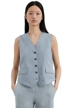 Marc O’ Polo Anzugweste aus Organic-Cotton-Leinen-Mix blau 34