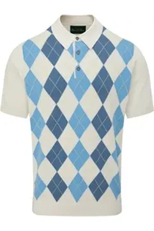 Alan Paine Poloshirt Argyle-Poloshirt Falfield weiß 44
