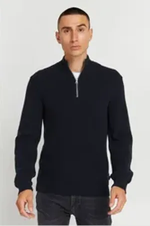 Casual Friday Stehkragenpullover Karlo 0034 half zipper knit 20504404 blau XL