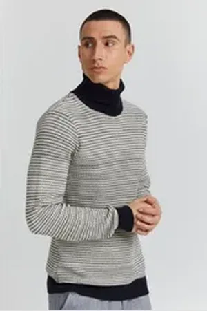 Casual Friday Rollkragenpullover Karl structured roll neck knit 20504530 blau L