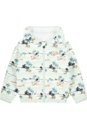 Steiff Outdoorjacke Regenjacke Aligator Island, Reflektor, gefüttert weiß 128