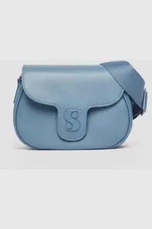 QS by s.Oliver Tragetasche Saddle-Bag aus Lederimitat, Logo blau