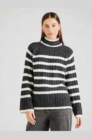 JDY Rollkragenpullover Miley (1-tlg) Plain/ohne Details grau XL/XXL