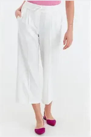 B YOUNG Sweathose BYDANTA Stoffhose mit Kordeln weiß 42