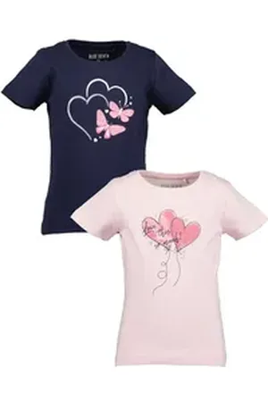Blue Seven T-Shirt Mädchen T-Shirts REPEAT MARKETPLACE - 2er Pack (2-tlg) bunt|rosa 128