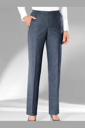 ADELINA Jerseyhose Hose Innenbeinlänge ca. 72 cm blau 195