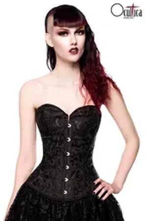 Ocultica Corsage - Brokat-Corsage - (2XL,L,M,S,XL) schwarz S