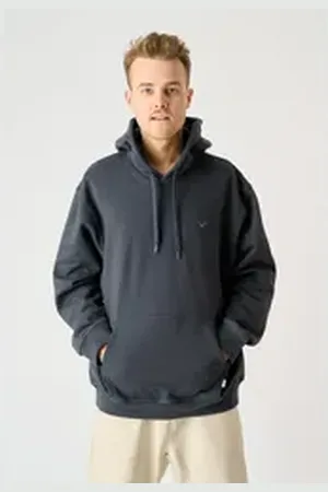 Cleptomanicx Kapuzensweatshirt Ligull Boxy In lässigem Schnitt blau|grau XL