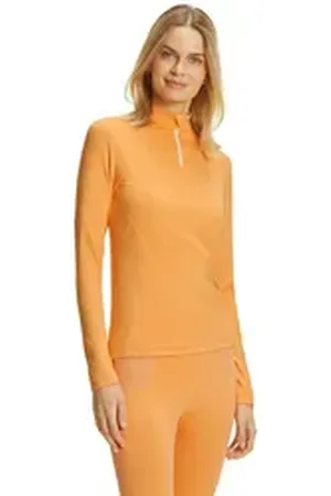 Falke Langarmshirt (1-tlg) aus feuchtigkeitsregulierendem Material orange S