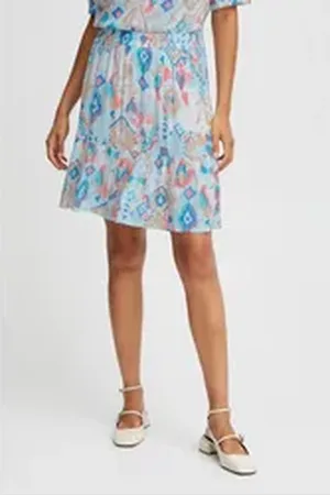 B YOUNG Minirock BYJACQUELINE SKIRT - luftiger Rock mit Volant blau 46