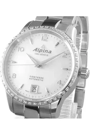 Alpina Luxusuhr Swiss Made Damen Uhr Automatik Comtesse 48 Diamonds AL-525APW3CD6B, Diamantbesatz 48 Stück 0,55 Karat mit Diamantzertifikat