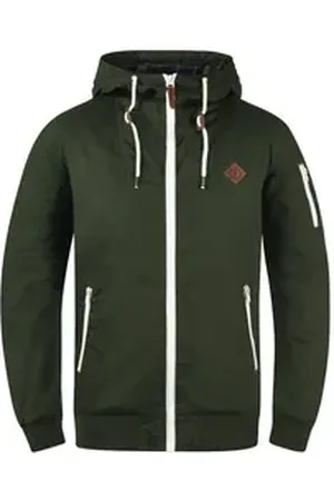Solid Kurzjacke SDTilly Übergangsjacke mit kontrastfarbenen Reißverschlüssen grün XL