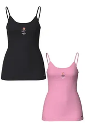 CHIEMSEE Tanktop Girls 2er Pack mit Kleinem Print schwarz 146-152
