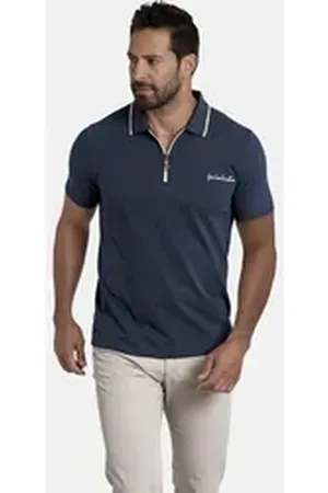 Jan Vanderstorm Poloshirt JOHAR atmungsaktives Baumwollpikee blau 4XL (68/70)