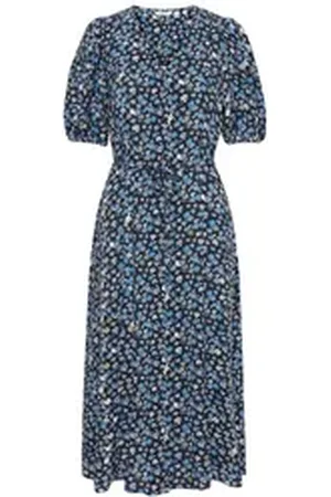 B YOUNG Druckkleid BYMMJOELLA MIDI DRESS - 20809727 Midikleid mit Muster blau 34