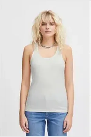 Ichi Tanktop IHPALMER RIB BOX TO modisches Top aus Rippe weiß S